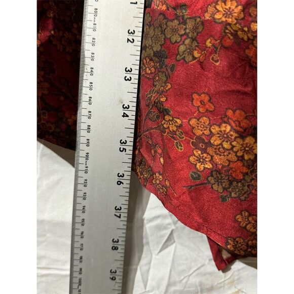 NWT Ania A VTG Floral Artsy Boho Patchwork Button Asymmetrical Red Light Jacket - Picture 7 of 11